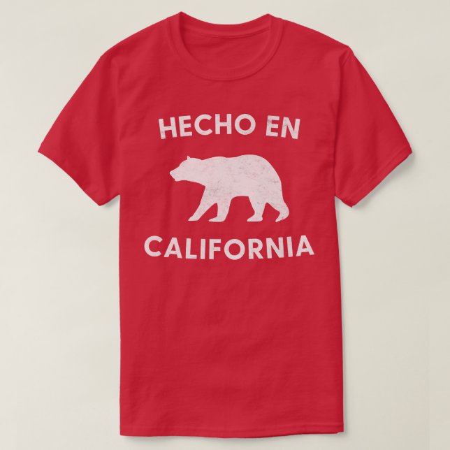Camiseta Hecho en California Bear Gear Mexicano-Americano (Frente do Design)