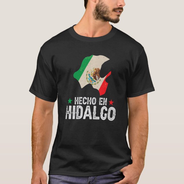 Camiseta Hecho en Hidalgo México Orgulhoso Rua de Hidalgo M (Frente)