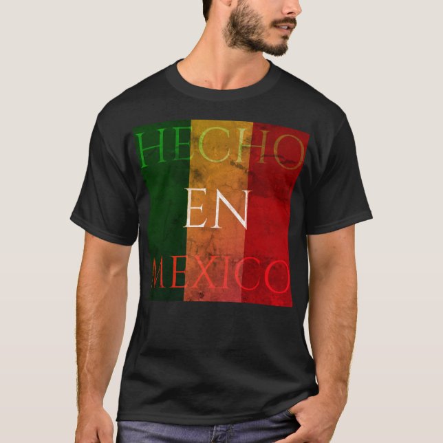 Camiseta Hecho no México - Design de Arte Única Mexicana (Frente)