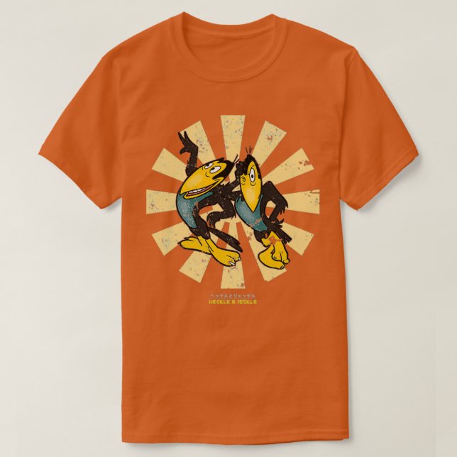 Camiseta Heckle E Jeckle Retro Japonês 1 (Frente do Design)