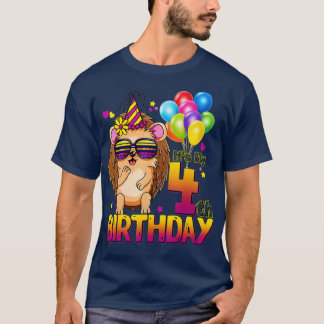 Camiseta Hedgehog 4th Birthday Shirt 4 Years Old Hedgehog B