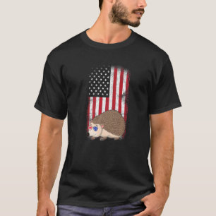 Camiseta Hedgehog American Flag Boys Raparigas Mulheres Qua