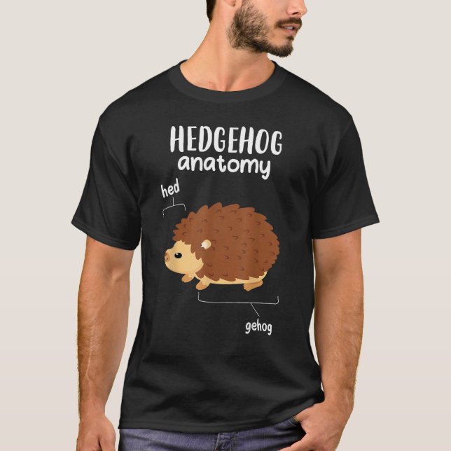 Camiseta Hedgehog Anatomy Cute Hedgehog Men Women (Frente)