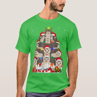 Camiseta Hedgehog Árvore de Natal Engraçado Hedgehog Natal 
