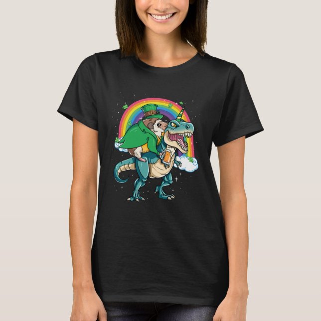 Camiseta Hedgehog Beer Dino Rex Horn Rainbow (Frente)