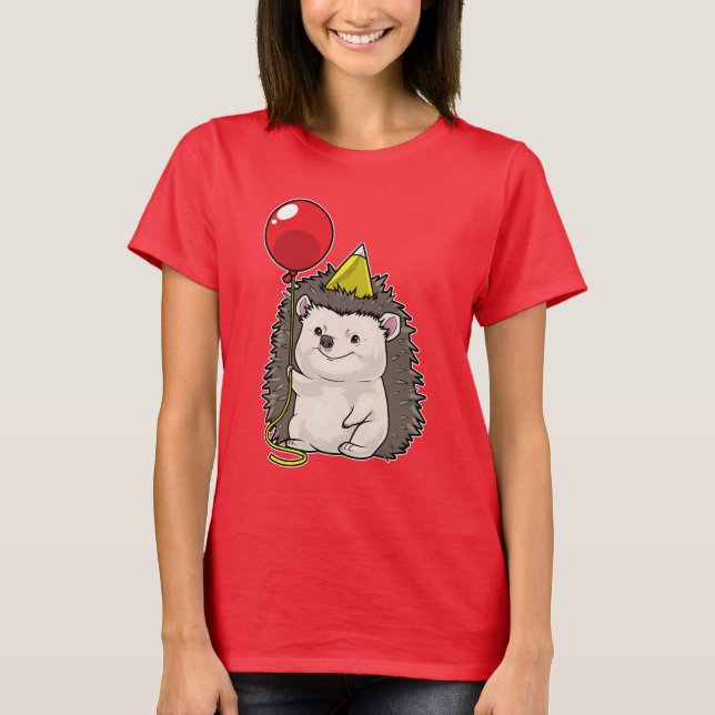 Camiseta Hedgehog Birthday Balloon (Frente)