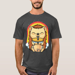 Camiseta Hedgehog Bubble Tea Boba Kawaii Anime Estético Pr
