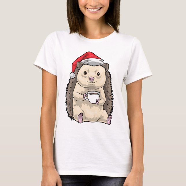 Camiseta Hedgehog Christmas Coffee (Frente)