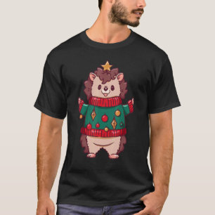 Camiseta Hedgehog Decor de Ornamento de Árvore de Natal Hed