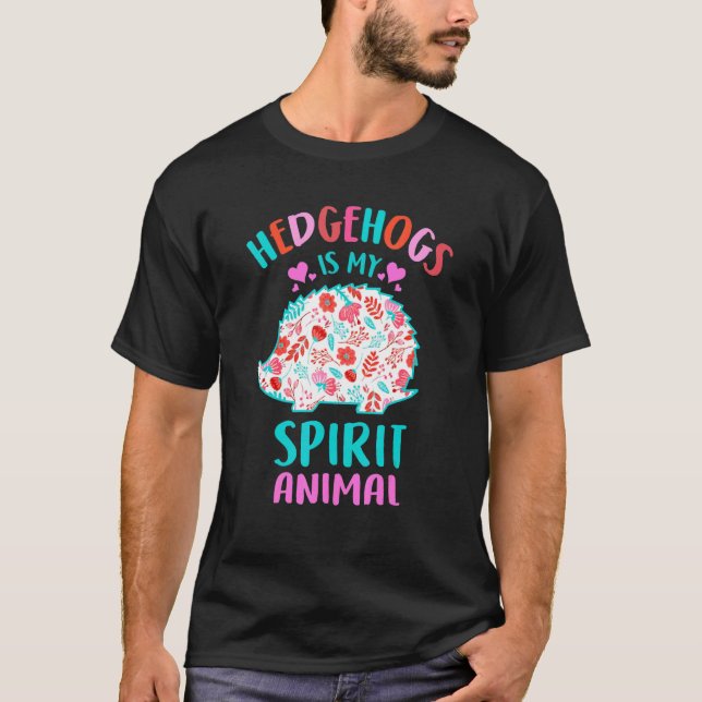 Camiseta Hedgehog É Minha Garota De Animais Espírito Que Am (Frente)