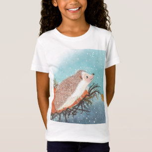 Camiseta Hedgehog e primeiros flocos de neve