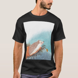 Camiseta Hedgehog e primeiros flocos de neve