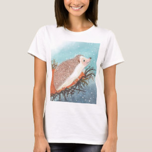 Camiseta Hedgehog e primeiros flocos de neve