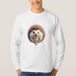 Camiseta Hedgehog Feliz Brincadeira Jumping No Ar Alegria