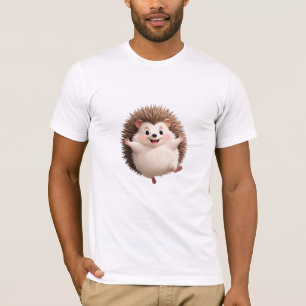 Camiseta Hedgehog Feliz Brincadeira Jumping No Ar Alegria