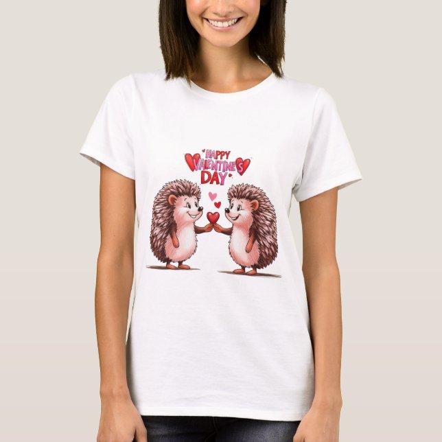 Camiseta Hedgehog Heart - Dia de os namorados Love (Frente)