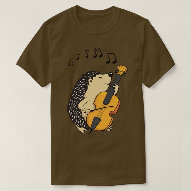 Camiseta Hedgehog Jogando Cello (Frente do Design)