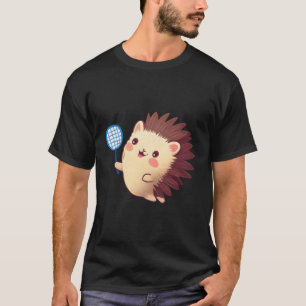 Camiseta Hedgehog Jogando Tênis E Badminton