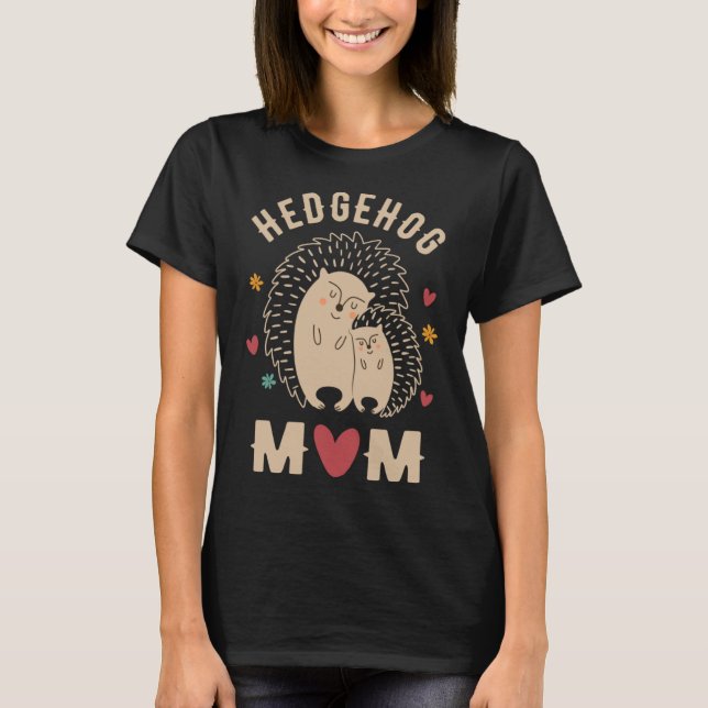 Camiseta Hedgehog Mãe Cute Hedgehog Dia de as mães H (Frente)