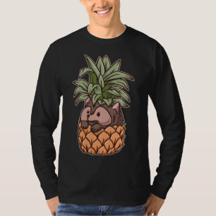 Camiseta Hedgehog Pineapple Aloha Praias de Verão Hedgehogs