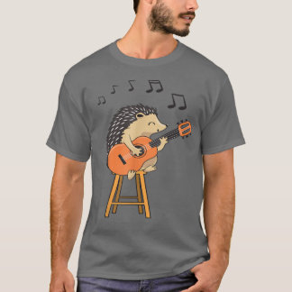 Camiseta Hedgehog Playing Acoustic Guitar Cute Player Hedge