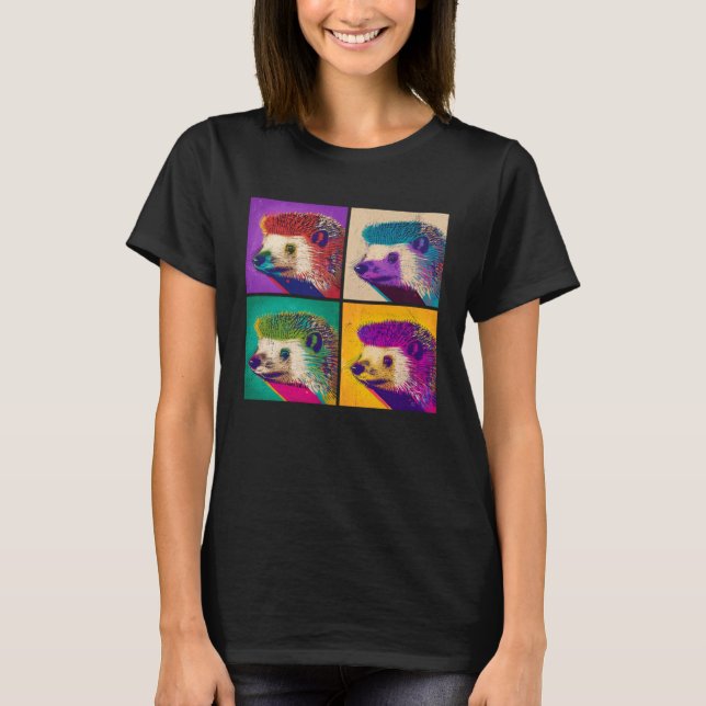 Camiseta Hedgehog Pop Illustration Colorful Animal Women (Frente)