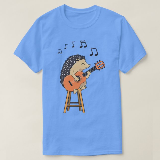Camiseta Hedgehog Tocando Violão Músico Guitarrista (Frente do Design)