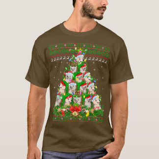 Camiseta Hedgehog Xmas Lighting Tree Papais noeis Hedgehog