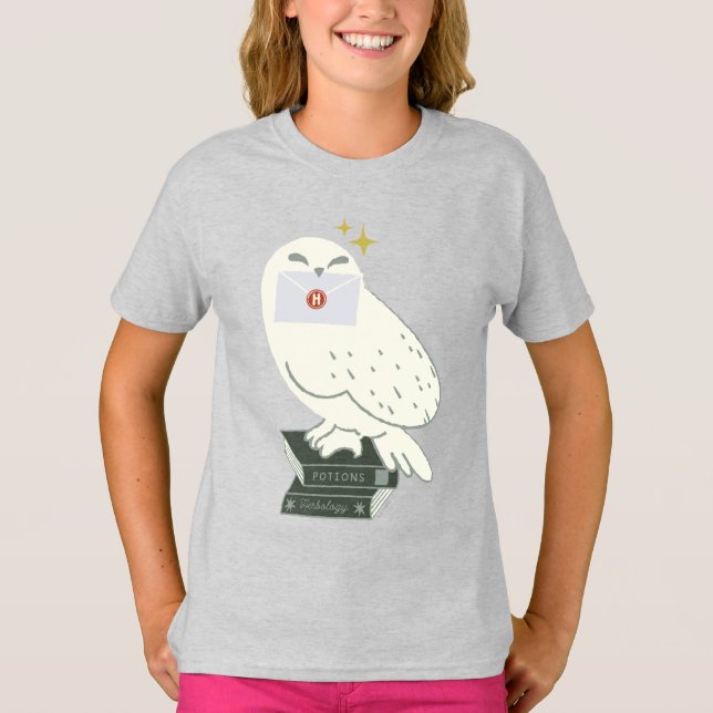 Camiseta Hedwig com carta desenho caprichoso (Frente)