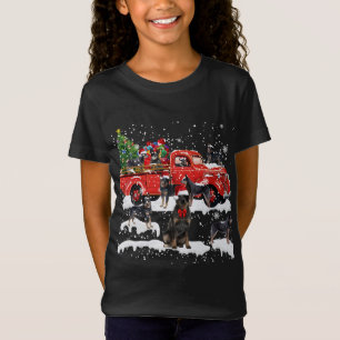 Camiseta Heeler Dog Andando Caminhão Vermelho Feliz Natal X