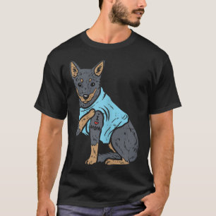 Camiseta Heeler, Eu Amo Mamãe Animal Pet Red Blue Cattle Co
