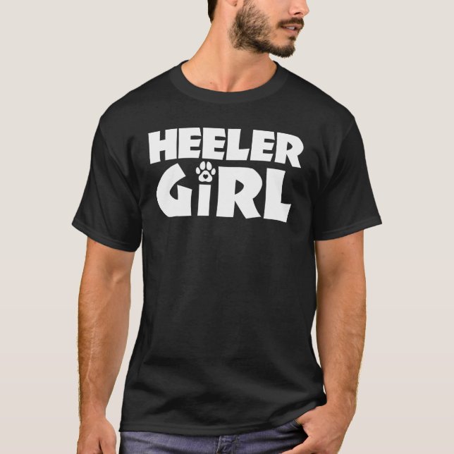 Camiseta Heeler Girl Engraçada Dog Proprietário de Cães (Frente)