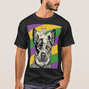 Camiseta Heeler Jester Mardi Gras Dog Mãe ou Pai