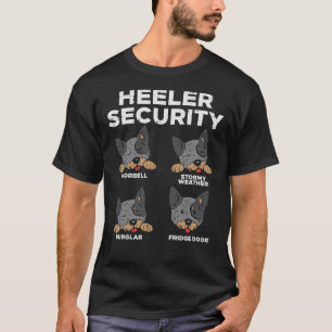 Camiseta Heeler Security Funny Blue Red - Gado Australiano