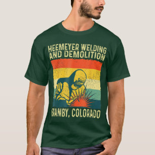 Camiseta Heemeyer Solda e Demolição Granby Vinta Engraçado