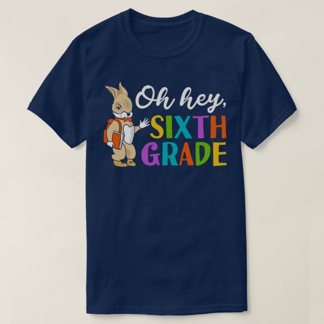 Camiseta Hei, 6º ano de volta à escola (Frente do Design)