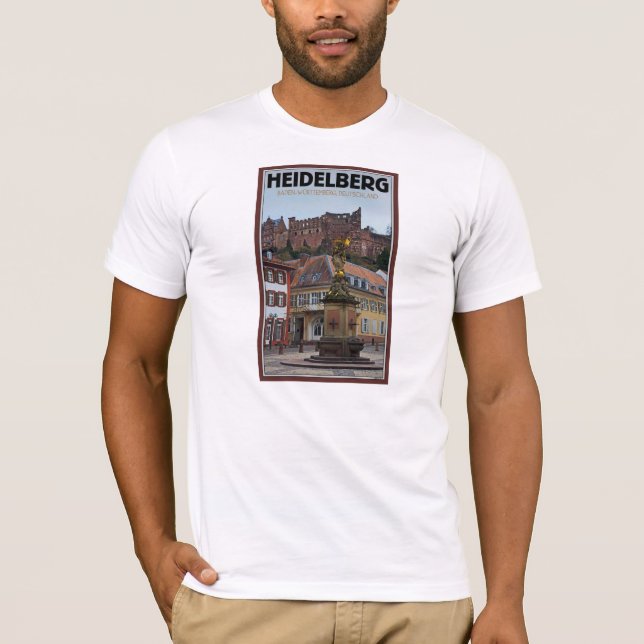 Camiseta Heidelberg - estátua e castelo (Frente)