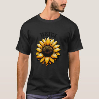 Camiseta Heidi Belinda Sunflower Design para Meninas Nome E
