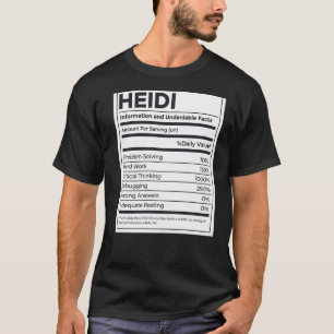 Camiseta Heidi Nutrition Information Problem Solving Duro W