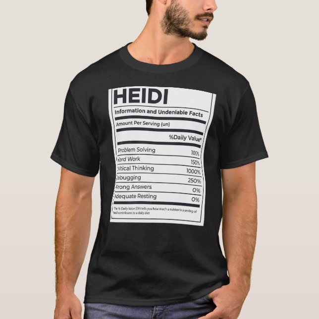 Camiseta Heidi Nutrition Information Problem Solving Duro W (Frente)
