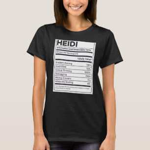 Camiseta Heidi Nutrition Information Problem Solving Duro W