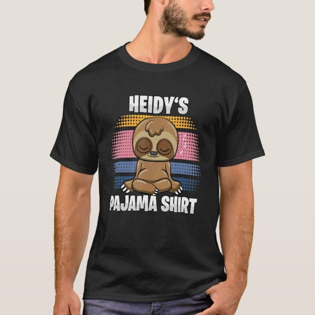 Camiseta Heidy's Pajama personalizou o sono (Frente)