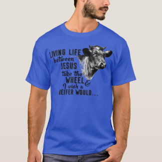Camiseta Heifer Vivendo Entre Jesus Farmer Tee
