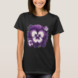 Camiseta Heimerheimer Roxo Floral Pansy Demência Heimerhe