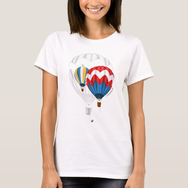 Camiseta Heissluftballon Abbildung mit Inschrift (Frente)