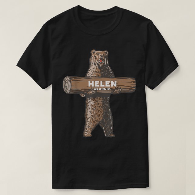 Camiseta Helen Georgia GA Growling Bear Vacation Souvenir  (Frente do Design)