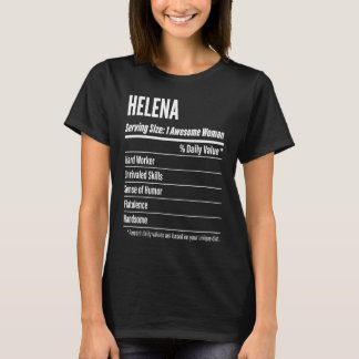 Camiseta Helena Nutritional Facts Servindo Calorias de Tama