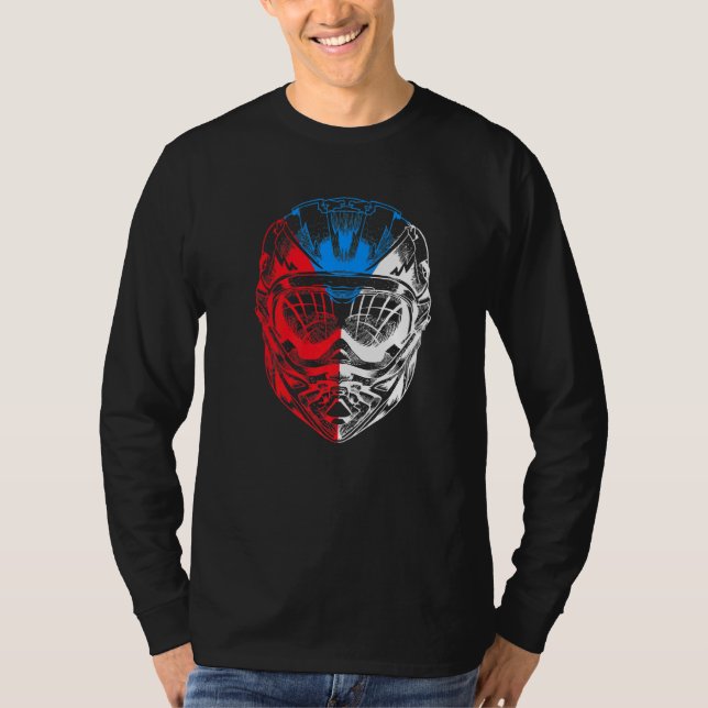 Camiseta Hélice De Motocicleta De Montanha Helmet República (Frente)