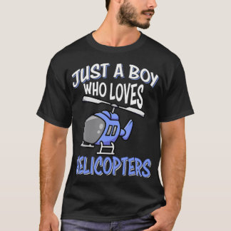 Camiseta Helicopter Lovers Kids Boys Just A Boy Who Loves H