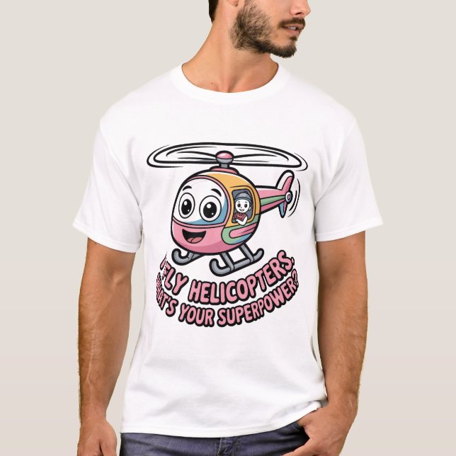 Camiseta Helicopter Pilot Blueprint – I Fly Helicopters Sup (Frente)